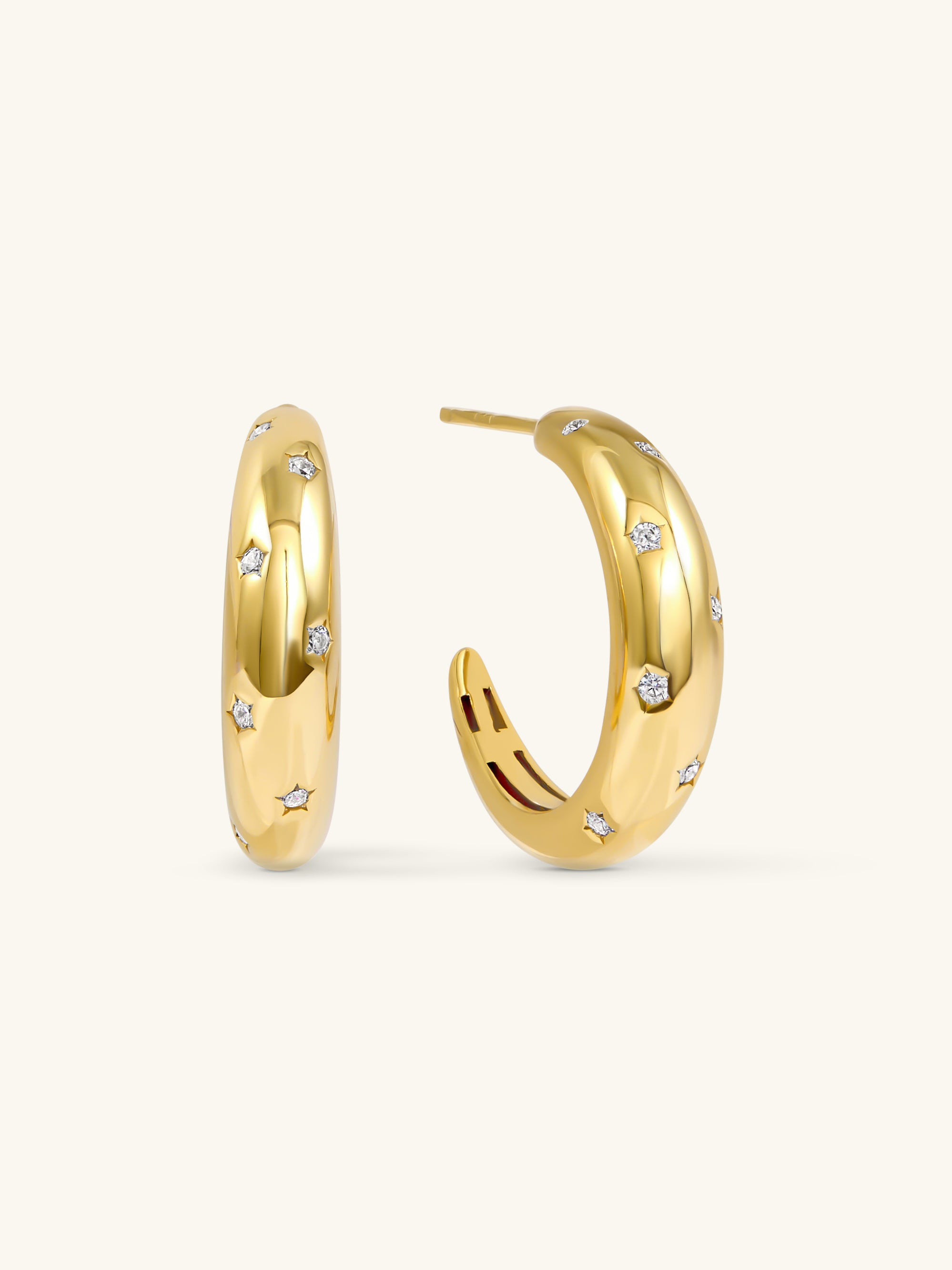 店舗用品 hoopu Gold/Silver Bamboo Hoop Earrings #3140-3160-3173-3190-3100