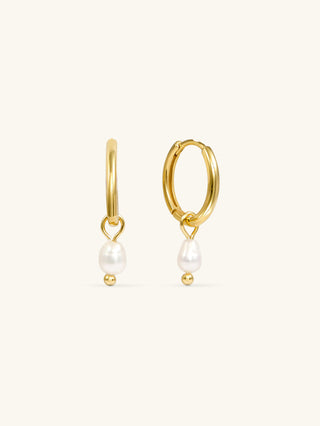 PEARL DROP SMALL HOOPS
