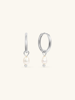 PEARL DROP SMALL HOOPS
