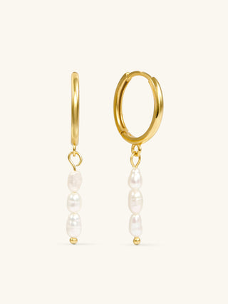 PEARL BAR DANGLE HOOPS
