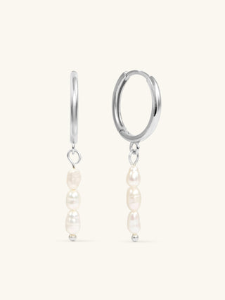 PEARL BAR DANGLE HOOPS
