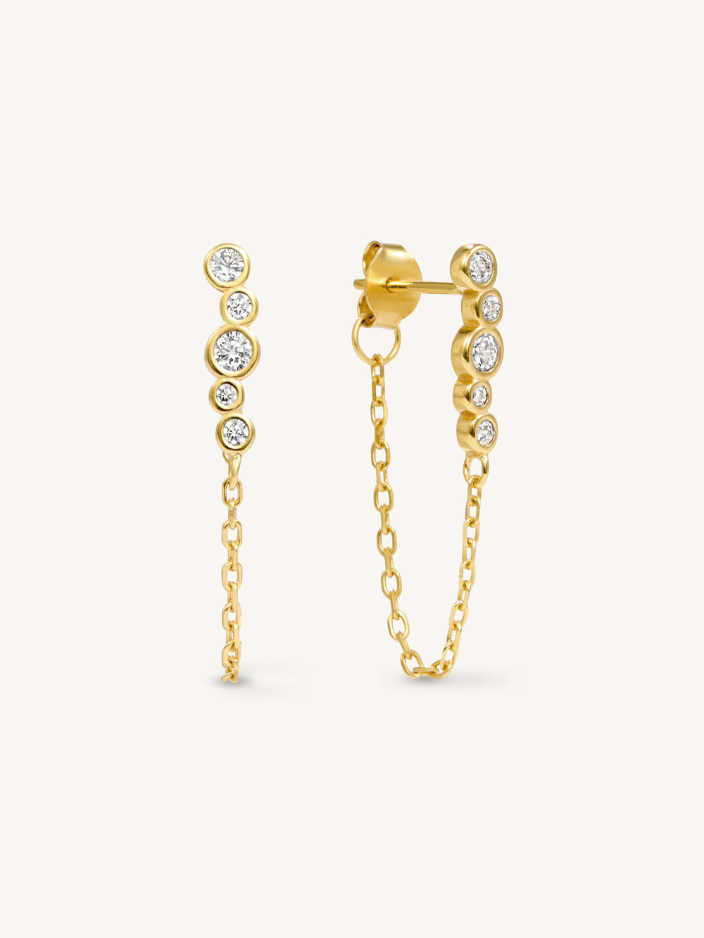 BEZEL BAR AND CHAIN EARRINGS