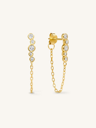 BEZEL BAR AND CHAIN EARRINGS
