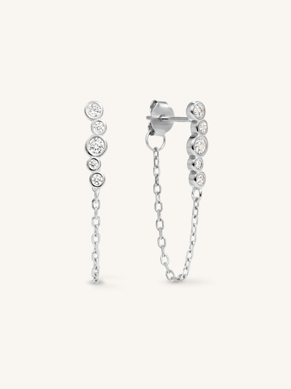 BEZEL BAR AND CHAIN EARRINGS