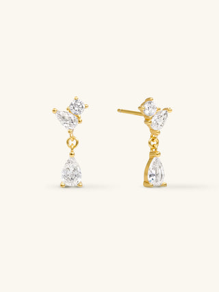 PEAR DIAMOND DROP STUDS
