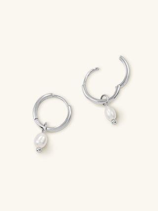 PEARL DROP SMALL HOOPS
