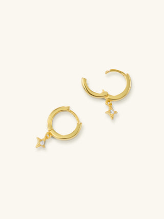 STAR DROP SMALL HOOPS
