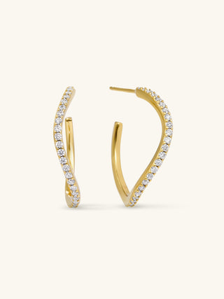 PAVÉ WAVE LARGE HOOPS
