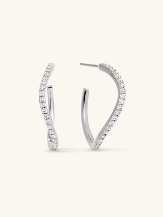 PAVÉ WAVE LARGE HOOPS
