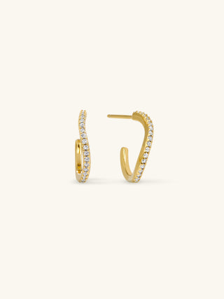 PAVÉ WAVE SMALL HOOPS

