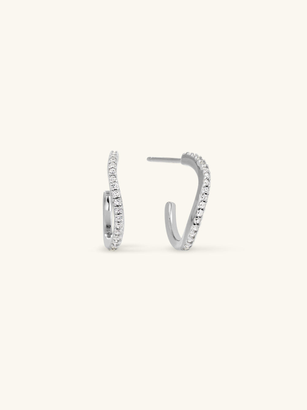 PAVÉ WAVE SMALL HOOPS