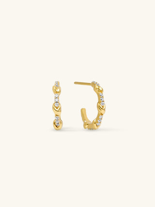 LOVE KNOT PAVÉ HOOPS
