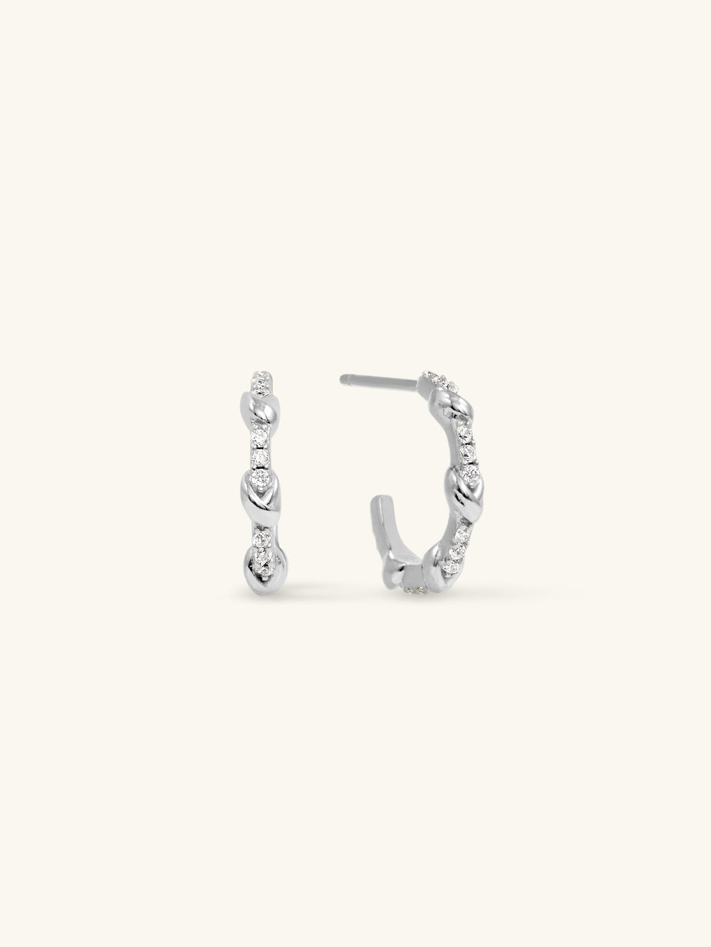 LOVE KNOT PAVÉ HOOPS