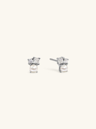 PEARL AND DIAMOND STUDS
