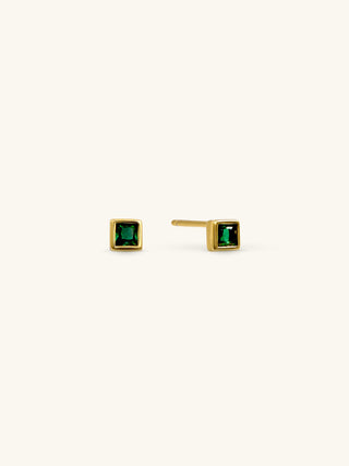 EMERALD SQUARE STUDS
