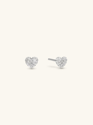 PAVÉ PUFFY HEART STUDS
