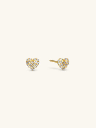 PAVÉ PUFFY HEART STUDS
