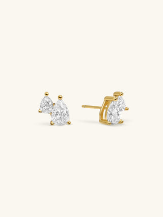 TWO PEAR STUDS
