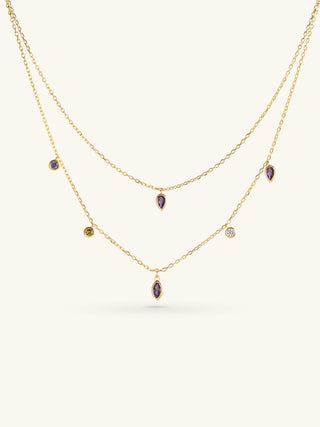PURPLE SAPPHIRE LAYERED NECKLACE
