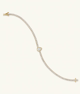 TENNIS BRACELET WITH TEARDROP CENTER
