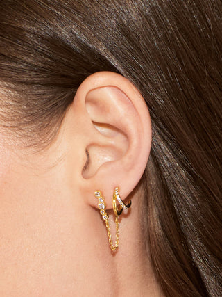 BEZEL BAR AND CHAIN EARRINGS
