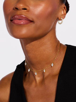 CZ DIAMOND CHARMS NECKLACE
