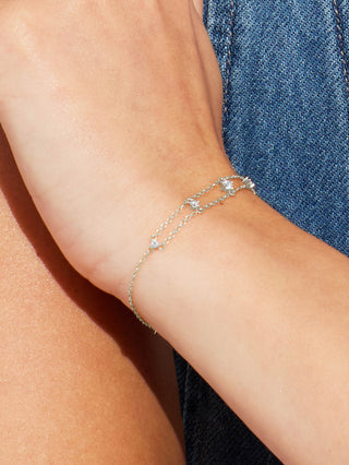 FLOATING DIAMONDS 2 LINE BRACELET
