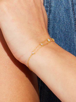 FLOATING DIAMONDS 2 LINE BRACELET
