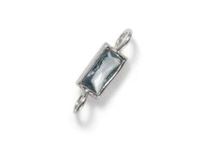 Blue Baguette Connector Charm
