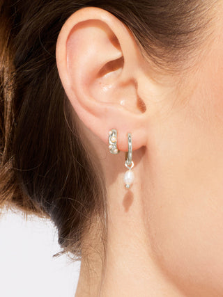 PEARL DROP SMALL HOOPS
