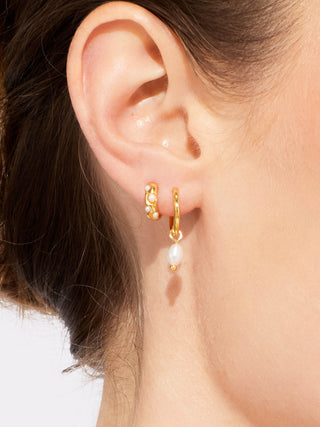 PEARL DROP SMALL HOOPS
