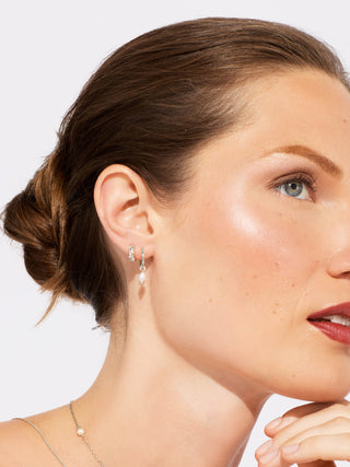 PEARL DROP SMALL HOOPS
