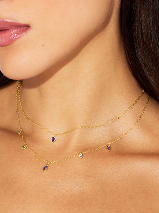 PURPLE SAPPHIRE LAYERED NECKLACE

