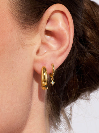 STAR DROP SMALL HOOPS
